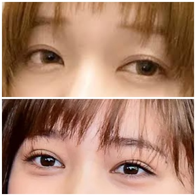 女性の目と眉