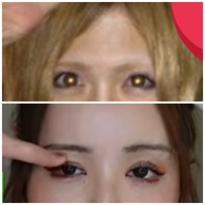 女性の目と眉